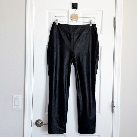 Tuckernuck Black Faux Vegan Leather Pull On Stretch Edgy Leggings Size L - Picture 8 of 14